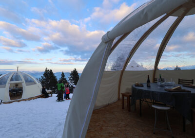 Vue intérieure des igloos